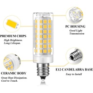 E12 LED Bulb 6W, E12 Candelabra Bulb 60W Equivalent, 550LM, Dimmable Daylight White 6000K E12 Bulb,6