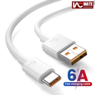 6A 65W USB Type C Super-Fast Cable For Huawei Xiaomi OPPO Fast Charging USB-C Charger Cable Data Cord