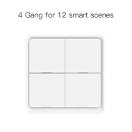 （3Days Arrive）MOES 4 Gang Tuya ZigBee Wireless 12ฉากสวิทช์ปุ่มกด Controller แบตเตอรี่ขับเคลื่อนอัตโน