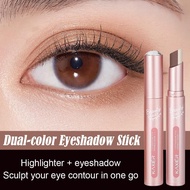 Two-tone Cream Eyeshadow Stick Brightener Eyeshadow Stick Makeup Pen Pencil Pigmented H8w2