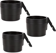 Diono XL Car Seat Cup Holders for Radian and Everett Car Seats, Pack of 3 Cup Holders, Black