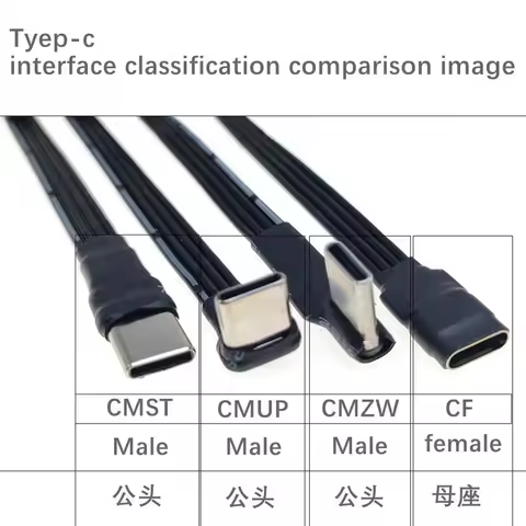 2M 3M USB-C Type C Male straighten/UP Down Angled 90 Degree to USB 2.0 Male Data Cable USB Type-c Fl