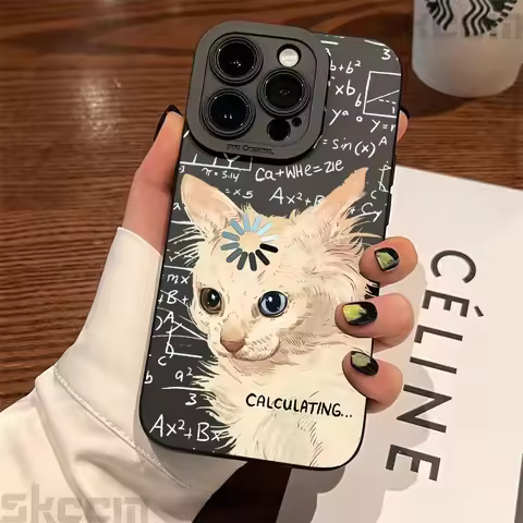 Art Formula Cat Graffiti Phone Case For Samsung Galaxy S26 S25 S24 S23 S22 S21 S20 Ultra Plus A15 A3