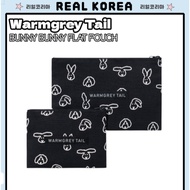 [Warmgrey Tail] BUNNY BUNNY FLAT POUCH - BLACK (2size)
