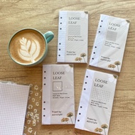 Loose Leaf A6 Binder Contents 6 holes 75 gsm & A5 20 holes sinking fund binder contents or for study