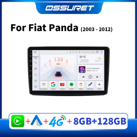 Car Radio Android GPS for Fiat Panda 2003 - 2012 Android Auto CarPlay Stereo Multimedia 7862 Intelli