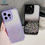 Gradient Glitter Clear Phone Case For iPhone 13 12 Pro Max for iPhone 12 13 Mini With Camera Protective Cover