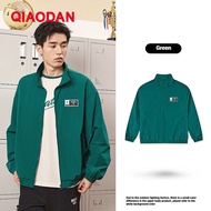 Qiaodan คอตั้งทอสำหรับผู้ชายชุดกันลม XJD33242121