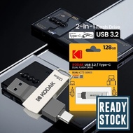 Kodak K273 USB Flash Drive 3.2 Type-C OTG for Fast Transfer of File Storage