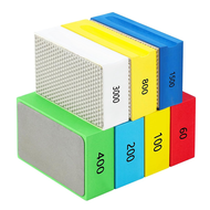 7 Pcs Diamond Hand Polishing Pads 60/100/200/400/800/1500/3000 Grit Diamond Sanding Pads Wet and Dry