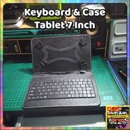 Keyboard &amp; Case Tablet 7 Inch Bekas + OTG + Karet Gurita + Stylus Pen