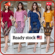 [BEST DFFER ] READY STOCK  SET KEBAYA NADIRA  KUTUBARU PENDEK (KEBAYA + SKIRT)