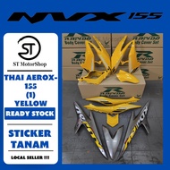 YAMAHA NV-X NVX V1 THAI AEROX-155 (1) YELLOW COVER SET (STICKER TANAM) RAPIDO NEW ACCESSORY AKSESORI