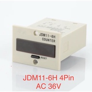 Counter JDM11-6H AC 36V 4Pin JDM11 6H 6 Digit Display Electronic Industrial Mechanical Electric Coun