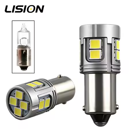 2Pcs Super Bright Car Interior LED Bulbs BA9S BAX9S H6W H21W BAY9S 3Watts For Reverse/Parking/Licens