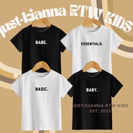 Kids Basic Black White Tshirt UNISEX 1-12 years old S M L XL