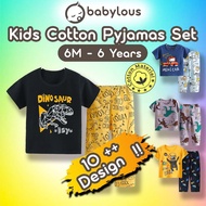 BABYLOUS Kids Cotton Pajamas Baju Tidur Budak Lelaki Perempuan Kids Cotton Pyjamas Night Sleepwear