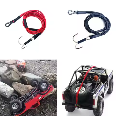 1/10 1/8 580mm RC Crawler Kinetic Winch Strap Escape Rope Rescue Trailer Hook for Axial SCX10 I II I