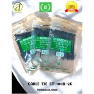BANDEX Cable Tie CT-100B-2C 4 Inch(Black)100mmx2.5mm