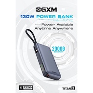GXM 130W Power Bank TypeC Cable Laptop Phone Tablet Fast Charge Portable Charger 100W 65W Powerbank