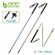 MAP BROTHER Trekking Poles 7075 Aluminium Alloy Collapsible Hiking Sticks 3 Sections