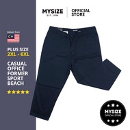MYSIZE Plus Size Comfy Trendy Classic Cotton Long Pants (CODE72033)