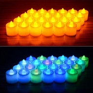 Flameless LED Candles Battery Powered Lamp Coloful Flickering Pillar Candles Votive Tealight Romantic Party Home Decoration