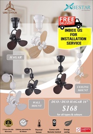 BESTAR DUO 16" Designer Corner DC Ceiling fan with Remote Control