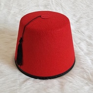 【Booming】 Tarboosh Fez Hat For Men Red Moroccan Hat Ottoman Hat Breathable Turkish Tassels Cap Role