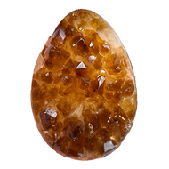 全拋光黃水晶蛋 恐龍蛋晶洞 196g 83號 5 x 6cm