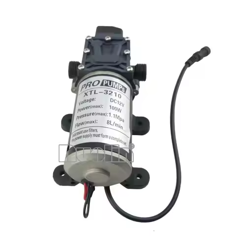 BEST DC 12V 100W High Pressure Micro Diaphragm Water Pump Automatic Switch 8L/min 18.3 x 10 x 7.5cm