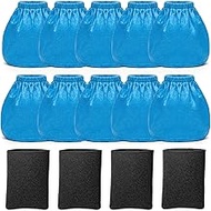 10 Pack VRC2 Cloth Filters + 4 Pack VFF21 Foam Filter Kit Compatible with Vacmaster 1.5 to 3.2 Gallo