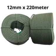 12mm x 220 Meter PE Nylon Green Polyethylene Rope PE Rope (Thailand) / Tali Hijau