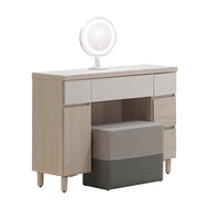 [特價]Homelike 米娜3.2尺化妝桌椅組(附補光美妝鏡)