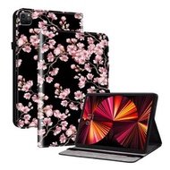全城熱賣 - 適用於iPad Pro 12.9 2022 / 2021 / 2020 水晶彩繪智能休眠平板皮套（梅花）