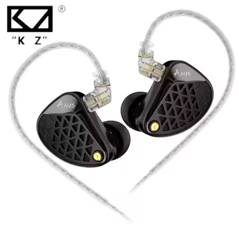 KZ AM16 In Ear Earphone Bass Enhanced 16 Drivers Professional Hi-Fi Earbuds With Detachable Cable Cu