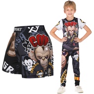 Rashguard MMA Compression Kid's Boxing Jerseys+Pants Jujitsu mma T shirt ropa spodenki Boy Sportsuits Children Muay Thai Shorts