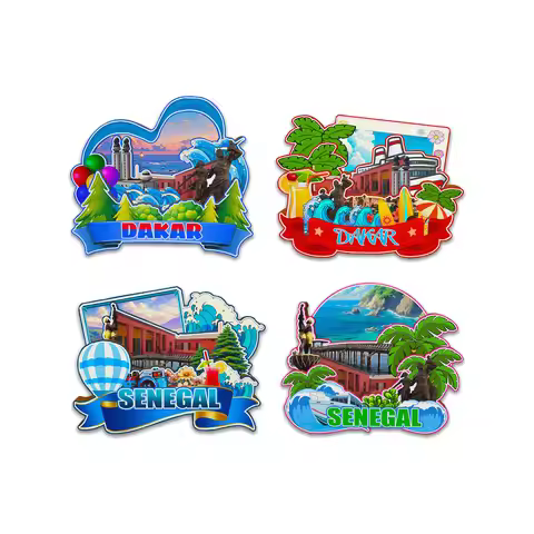 Decorative Magnets for Dakar Senegal City Landmark Travel Souvenirs 3D Wooden Fridge Stiker Delightf