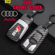 Audi key cover Audi Keychain ABS Carbon Fiber Silica Key Case Cover For Audi C6 A7 A8 R8 A1 A3 A4 A5 Q7 Accessories