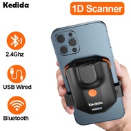 Kedida เครื่องเครื่องสแกนรหัสบาร์ 1D Barcode Scanner เลเซอร์แบบพกพาไร้สายผ่านบลูทูธ 2D บาร์โค้ด QR สแกนเนอร์ทำงานร่วมกับ Windows Mac AndroidIOS สำหรับคลังสินค้าร้านขายหนังสือห้องสมุด