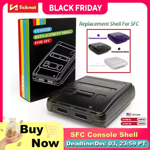 ABS Transparent Shell Replacement Case For Super Famicom Game Console Protective Cover For SFC Shell