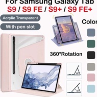 X78 Case Samsung Galaxy Tab S9 Tab S9 FE Tab S6 Lite 36 Rotate Flip Case Acrylic Crystal Clear Prote