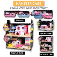 Hamster Cage Acrylic Chinchilla Guinea Pig Cage Large for Pet Rat, Syrian Hamster, Hamster Cage with