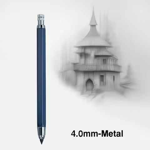 4.0mm Mechanical Pencil Metal 2B/4B/6B/8B/10B Pencil Refill Propelling Pencil Sketch Comics Design D