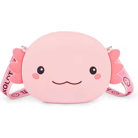 Axolotl Crossbody Bag Adjustable Shoulder Strap, Cute Axolotl Gifts Girls Wallet Coin Purse Large An