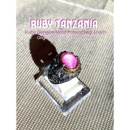 STAR RUBY TANZANIANnatural (Pattern Motif Hexagon/6) Ring Cincin