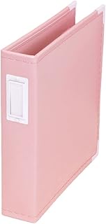 Craftelier - Eco-leather Photo Album with Baby Pink Covers, 2 Rings and 5 Sleeves 16 x 21.5 cm (6 x