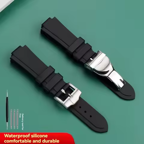 For Tudor Pelagos Tomahawk Series 25500 25600 Silicone Watch Strap Soft 22x12mm Convex Interface Men
