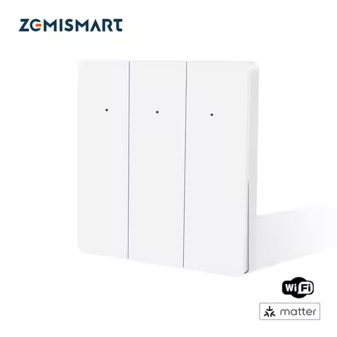 Zemismart Matter WiFi EU 1 2 3 Gangs Smart Wall Light Switch Neutral Required with Big Button SmartT