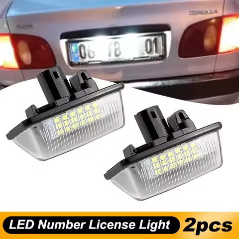 2pcs LED License Plate Light For Toyota Corolla Crown S180 Noah Voxy Starlet EP91 Previa ACR50 GSR50